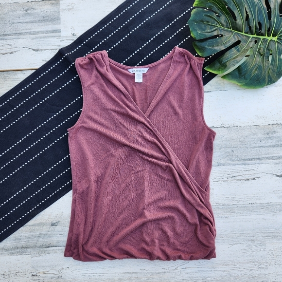 Athleta Breezy Wrap Tank Camisole Mauve Tawny Rose Size Small - Picture 2 of 8